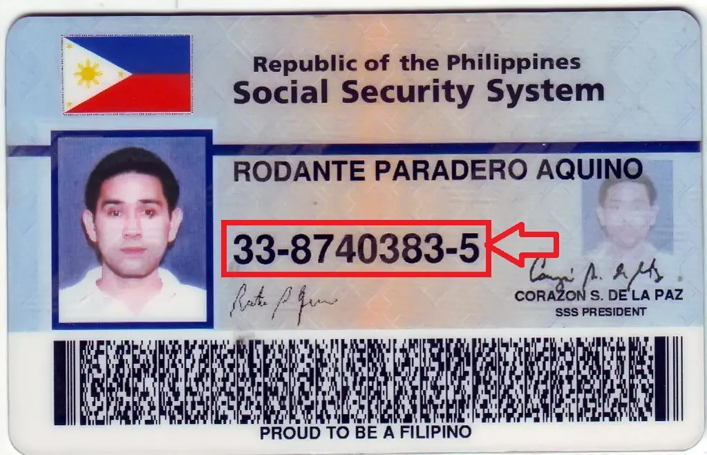 Example of an old SSS ID showing membership information